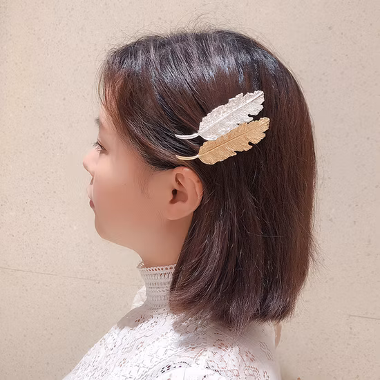 Adorno para el pelo lateral con forma de pico de pato y horquilla de aleación de estrella de mar de hoja de Metal
